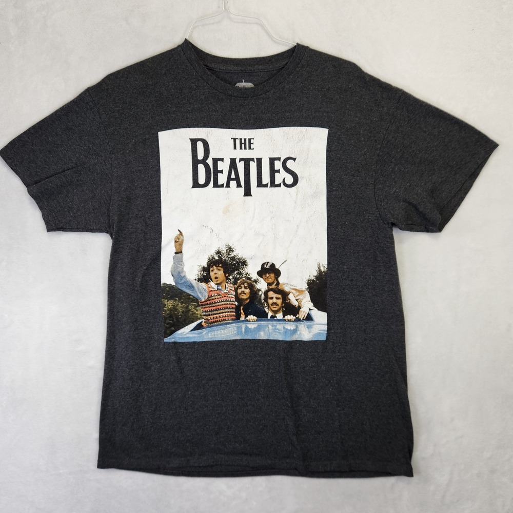 The Beatles Mens Graphic T-Shirt Charcoal Heather Gray Band Tee Large 2019 Apple